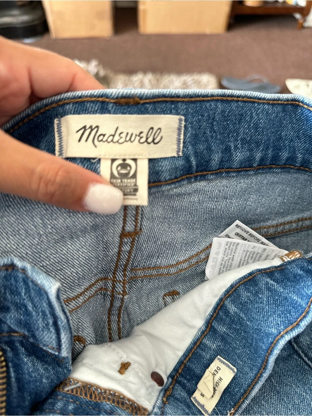 Madewell Distressed high rise  Denim  Shorts